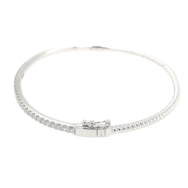 Diamond Set 1.00ct White Gold 18ct Bangle