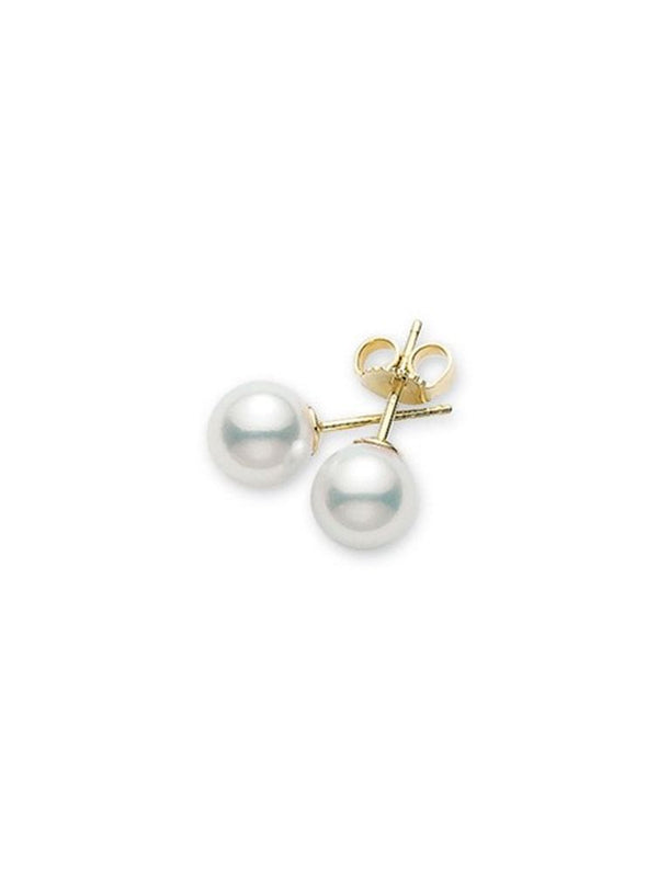 Mikimoto Yellow Gold Classic A 7.5 x 8mm Studs