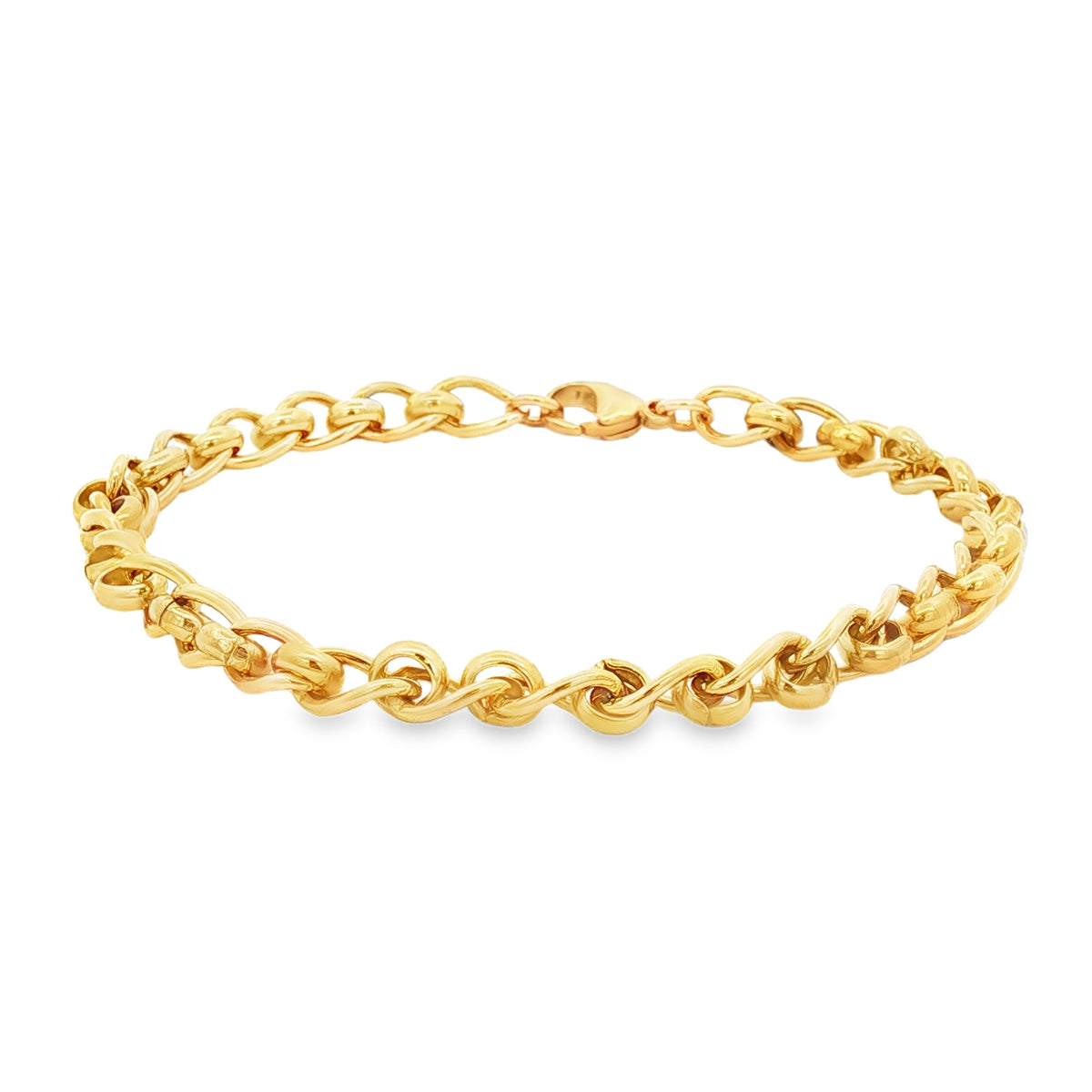 9ct Yellow Gold Florentine Half Link 7.5"/19cm