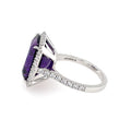 Amethyst & Diamond Cluster 18ct Ring