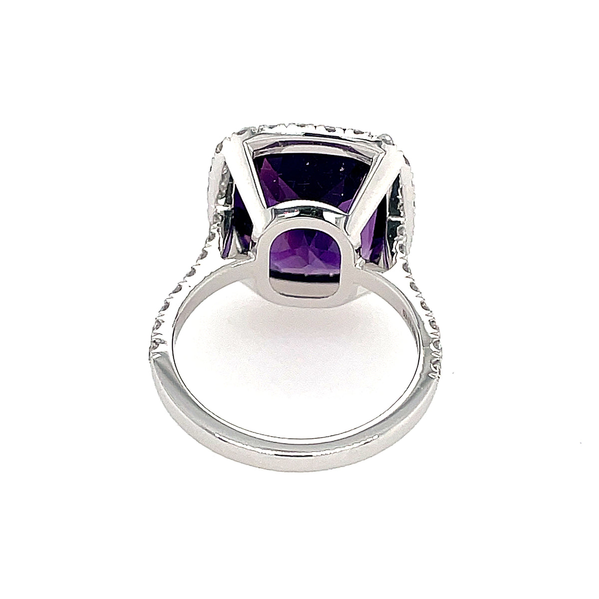 Amethyst & Diamond Cluster 18ct Ring