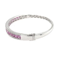 Pink Sapphire & Diamond Set White Gold 18ct Bangle