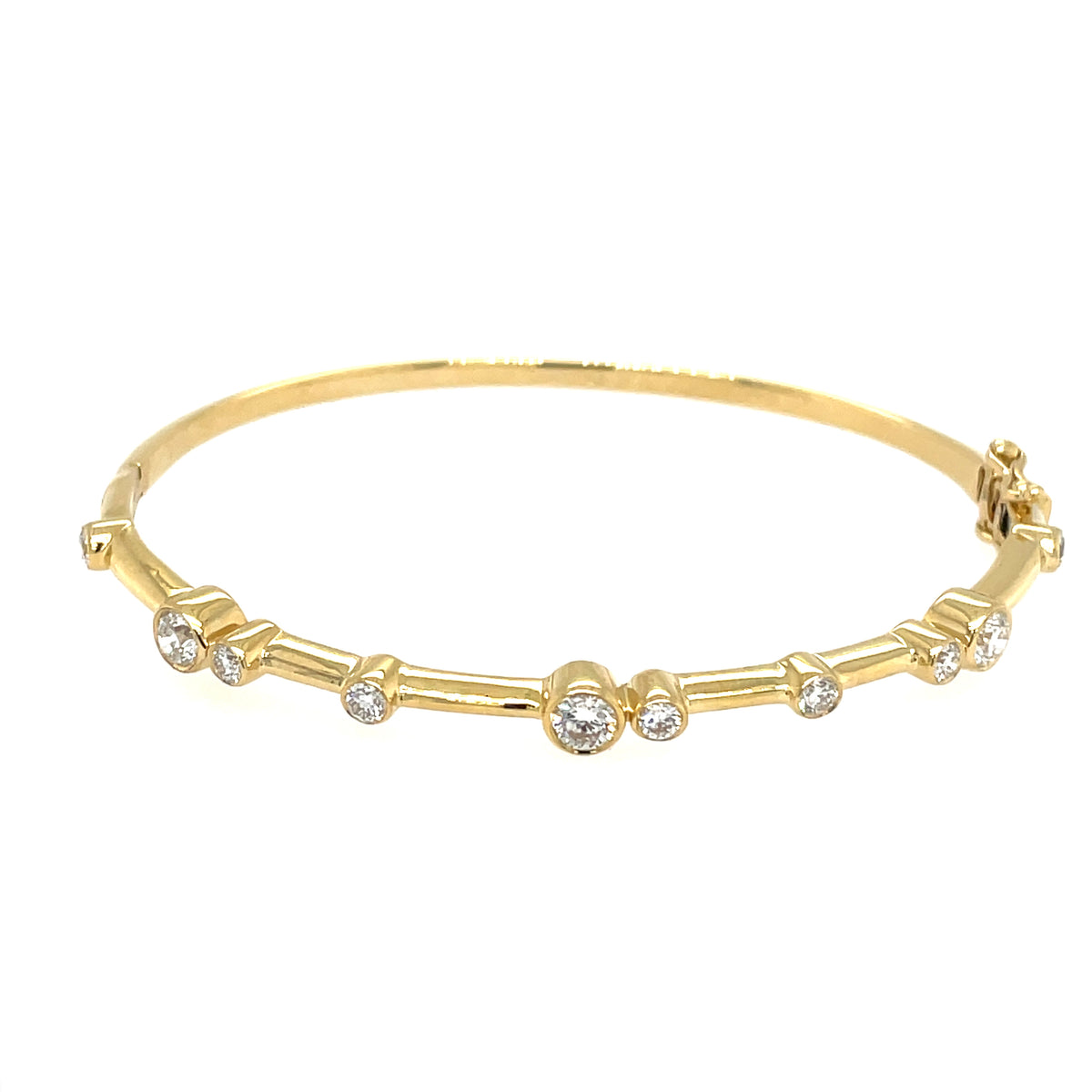 Diamond Bubble 18ct Yellow Gold Bangle