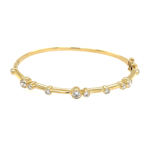 Diamond Bubble 18ct Yellow Gold Bangle