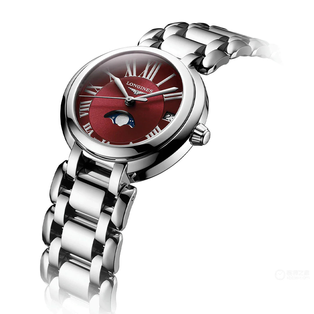 Longines Primaluna Bordeux Red Moonphase Watch 30.5mm L8.115.4.92.6