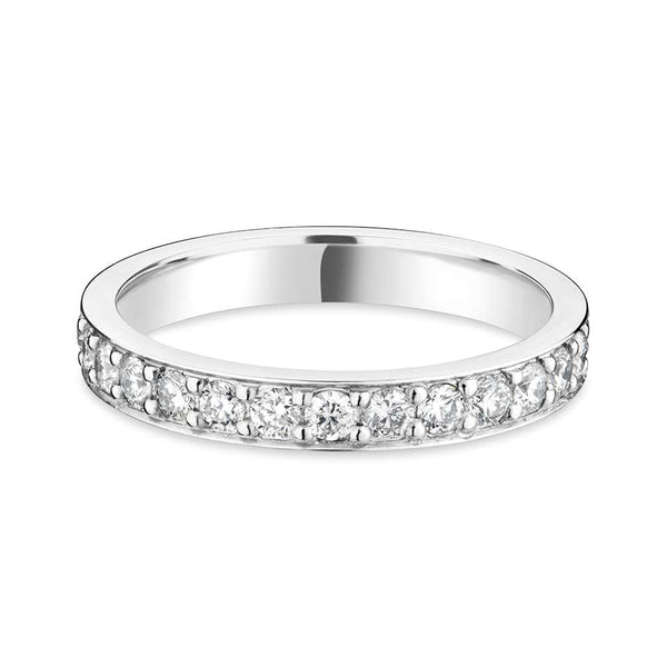 Platinum Court Profile with Diamonds Set Band