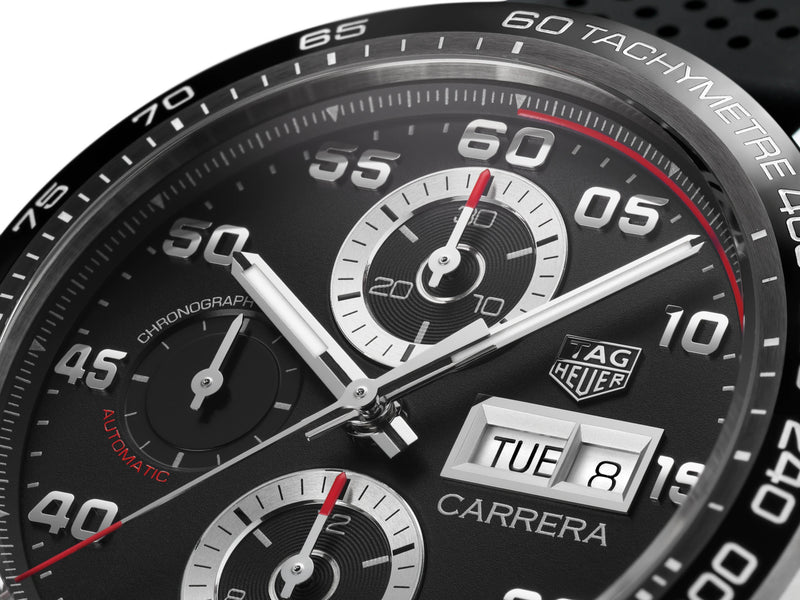 Tag Heuer Carrera Automatic Chronograph Rubber Strap 44mm CBN2A1AA.FT6228