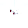 Ruby & Diamond Pear Shaped 18ct White Gold Earrings