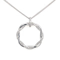 Diamond Crossed Circle 18ct White Gold Pendant