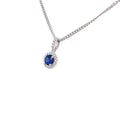 Sapphire & Diamond 18ct White Gold Pendant