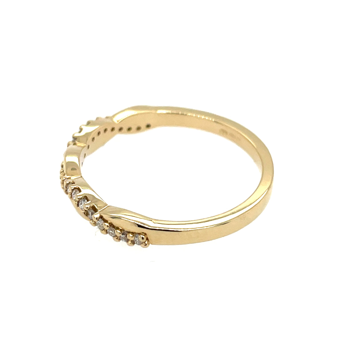 Diamond Cross Over 9ct Yellow Gold Ring