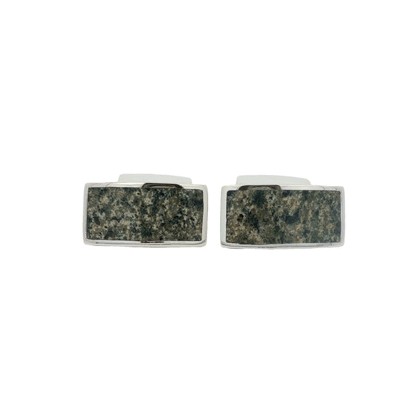 Ailsa Craig Silver Rectangular Swivel Cufflinks
