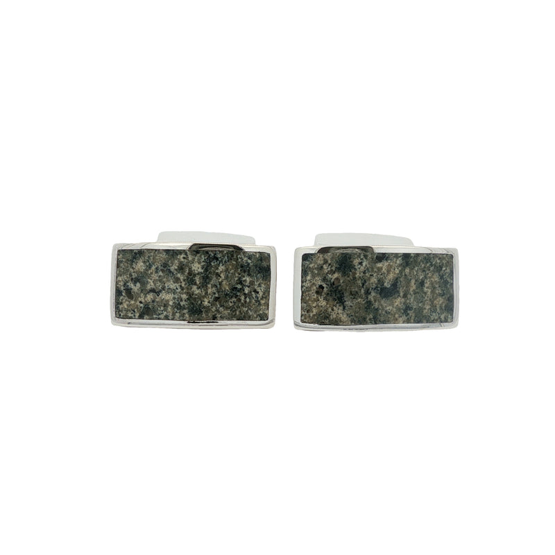 Ailsa Craig Silver Rectangular Swivel Cufflinks