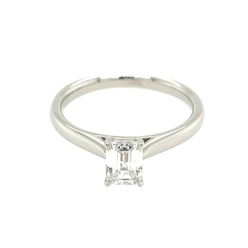Platinum Emerald Cut 0.72ct Diamond Ring