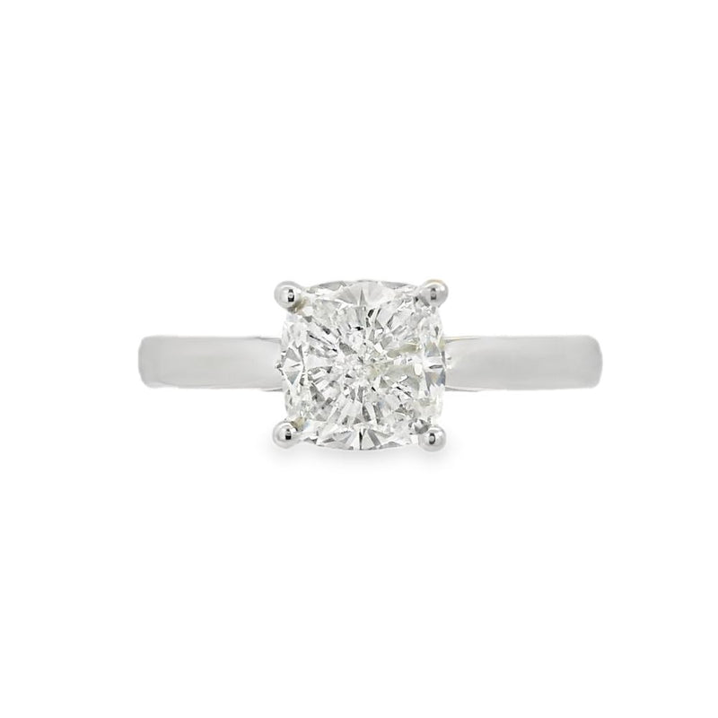 Hayes & Lake Cushion Cut Single Stone 1.50ct Lab Grown Diamond, Platinum Ring