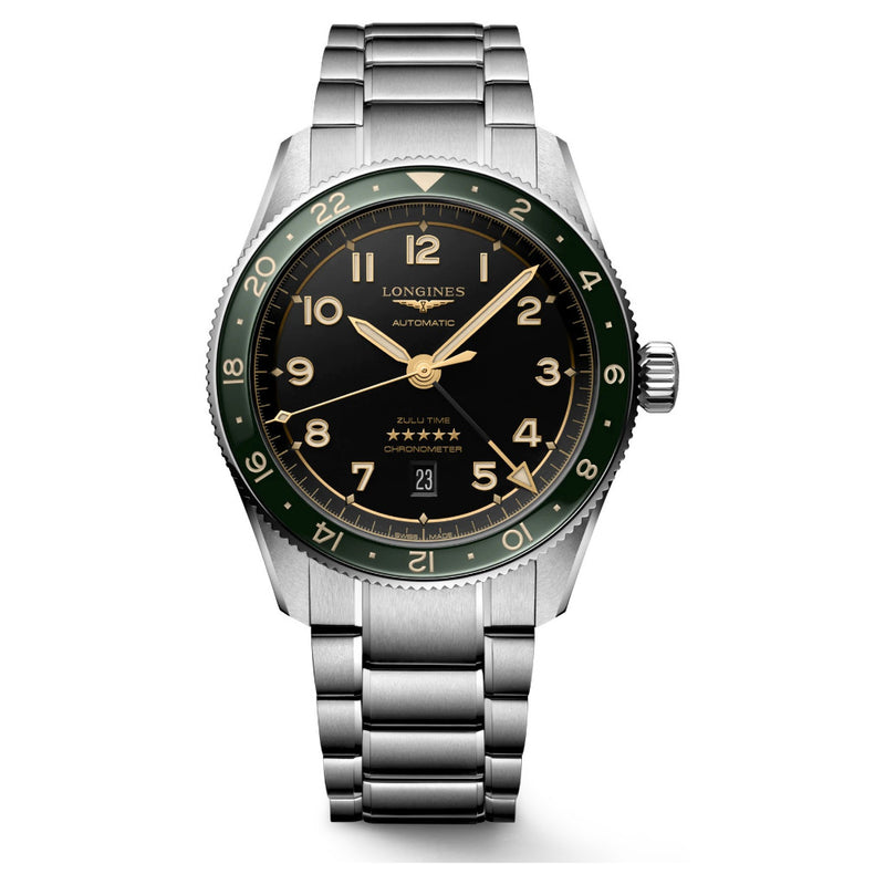 Longines Spirit Automatic Green Zulu Time 42mm L3.812.4.63.6