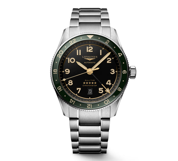 Longines Spirit Automatic Green Zulu Time 42mm L3.812.4.63.6