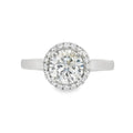 Hayes & Lake Round Single Stone Halo 1.13ct Lab Grown Diamond, Platinum Ring