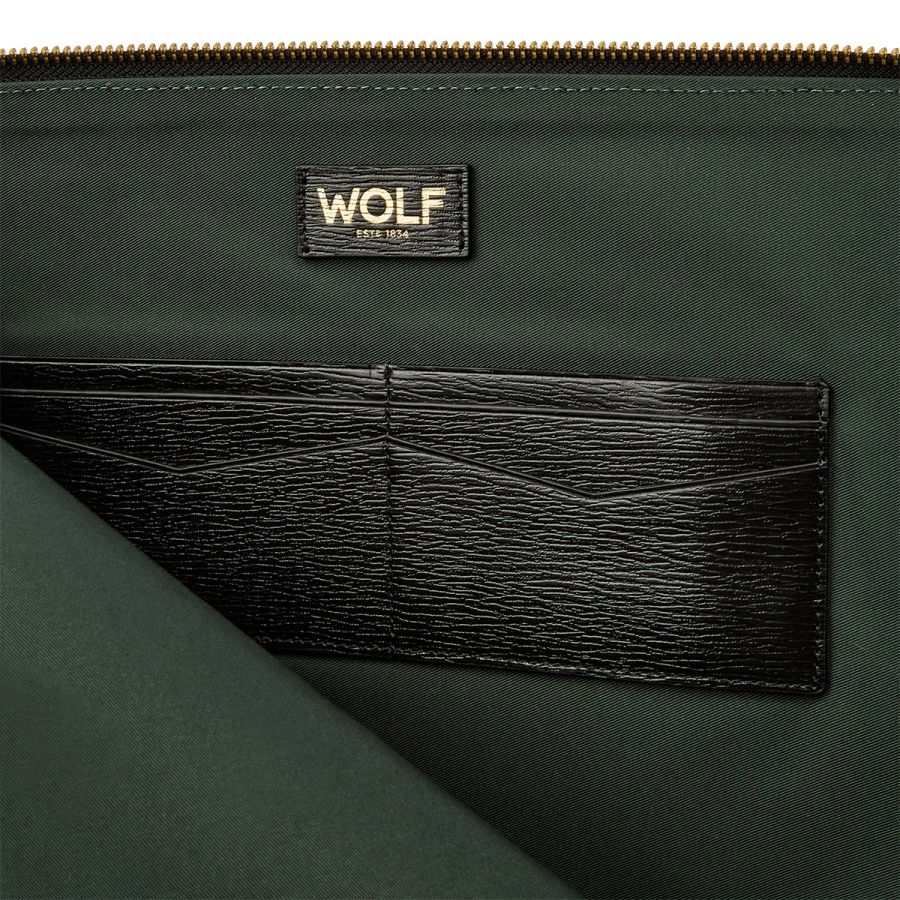 Wolf W Laptop Sleeve Black Leather