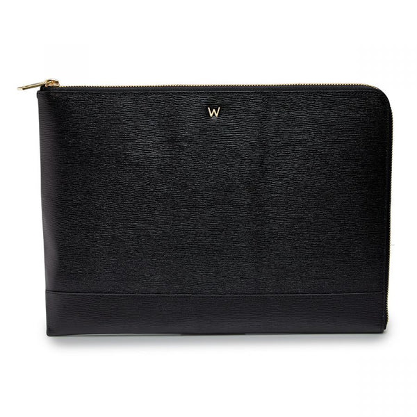 Wolf W Laptop Sleeve Black Leather