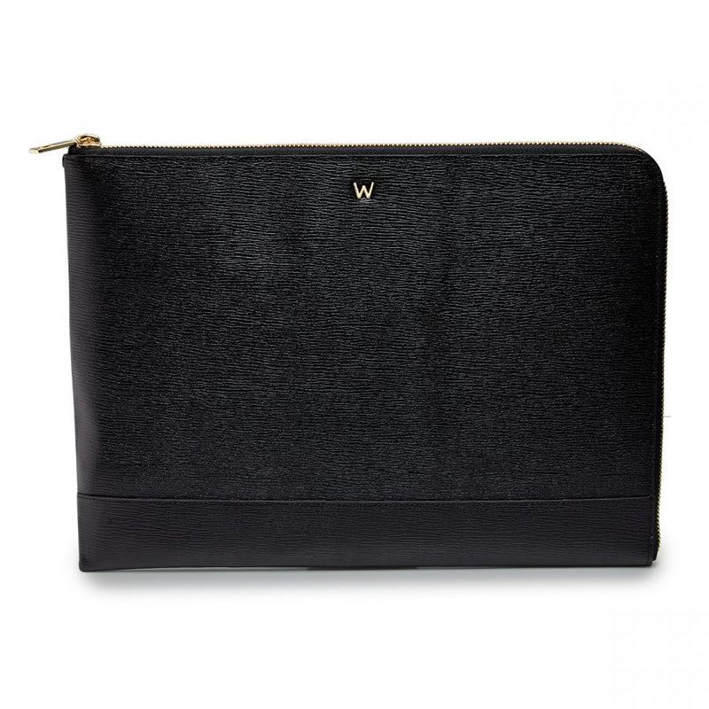 Wolf W Laptop Sleeve Black Leather