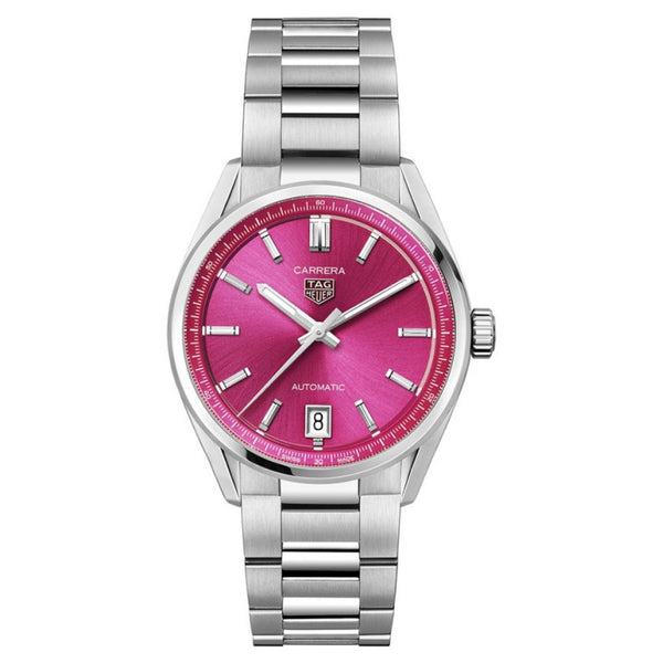 Tag Heuer Carrera Date Automatic Vivid Pink 36mm Watch WBN2313.BA0001