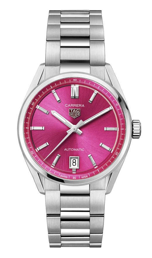 Tag Heuer Carrera Date Automatic Vivid Pink 36mm Watch WBN2313.BA0001
