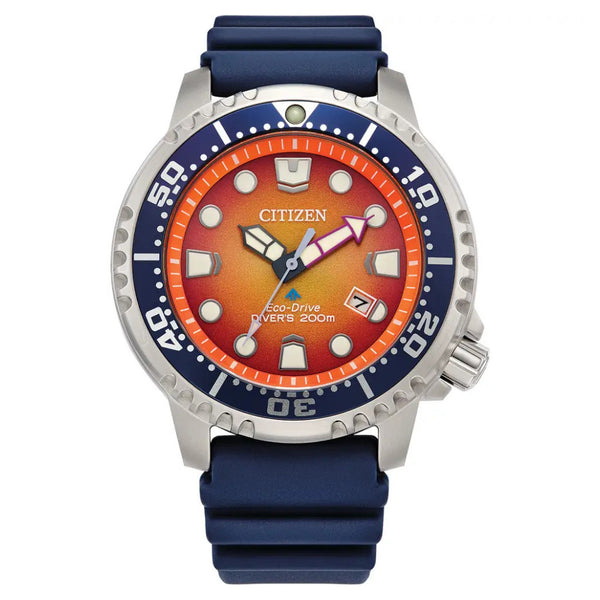 Citizen Promaster Diver 200m Orange & Blue 44m Watch BN0169-03X