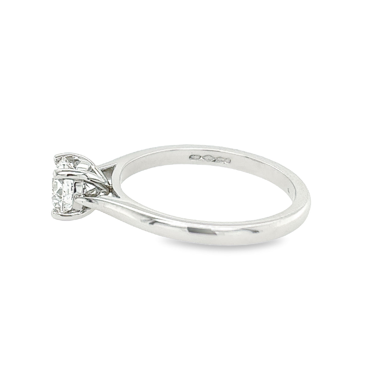 Platinum 0.80ct Round Brilliant Cut Diamond Ring