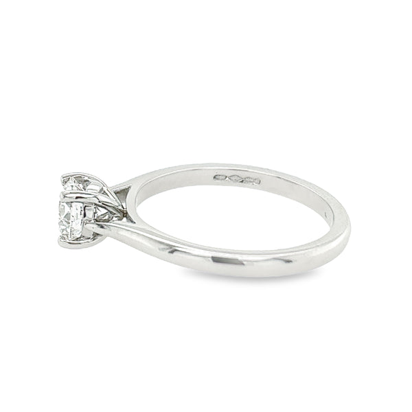 Platinum 0.80ct Round Brilliant Cut Diamond Ring