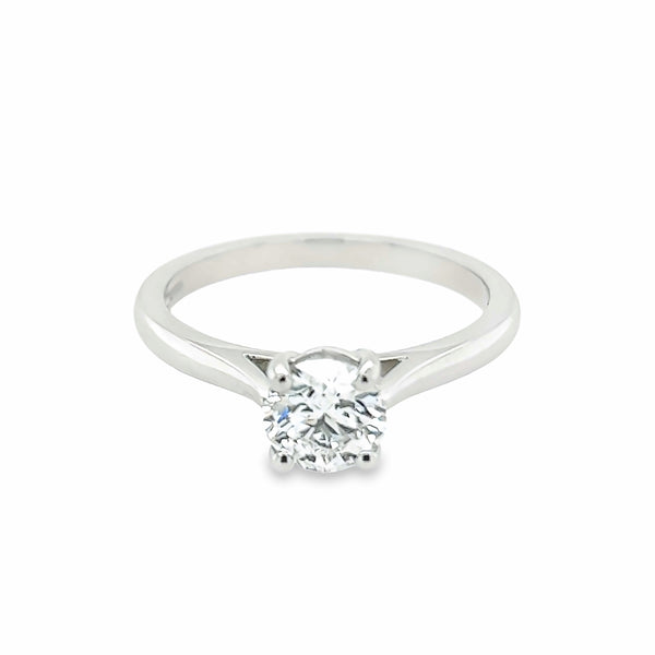 Platinum 0.80ct Round Brilliant Cut Diamond Ring