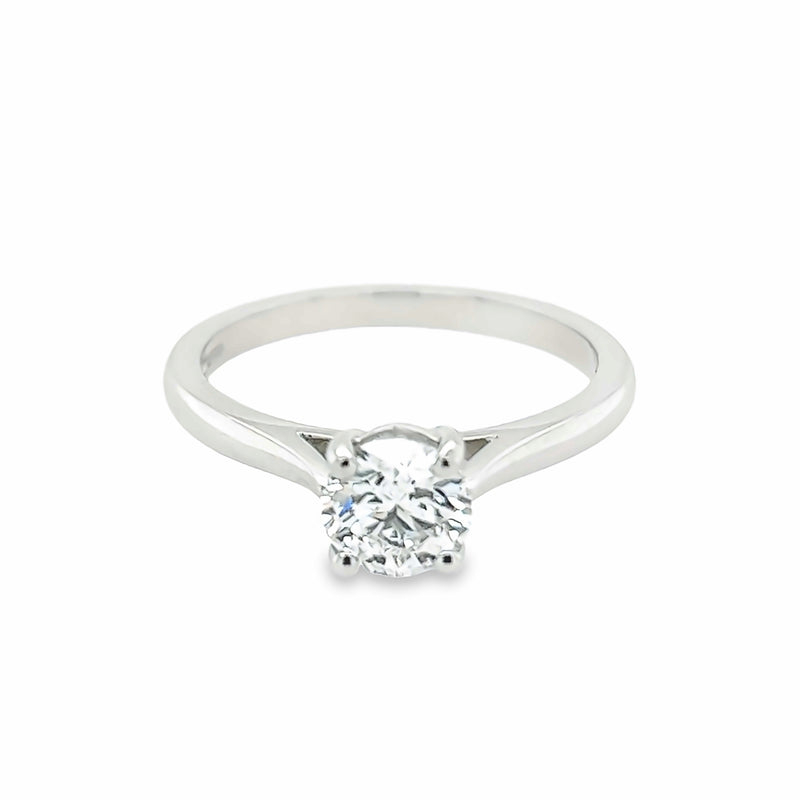 Platinum 0.80ct Round Brilliant Cut Diamond Ring