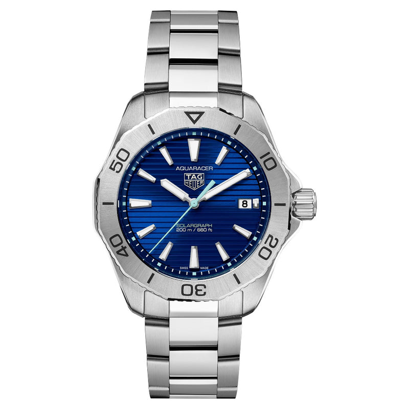 Tag Heuer Aquaracer Professional 200 Solargraph Steel Blue 40mm Watch WBP1113.BF0000