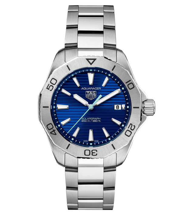 Tag Heuer Aquaracer Professional 200 Solargraph Steel Blue 40mm Watch WBP1113.BF0000
