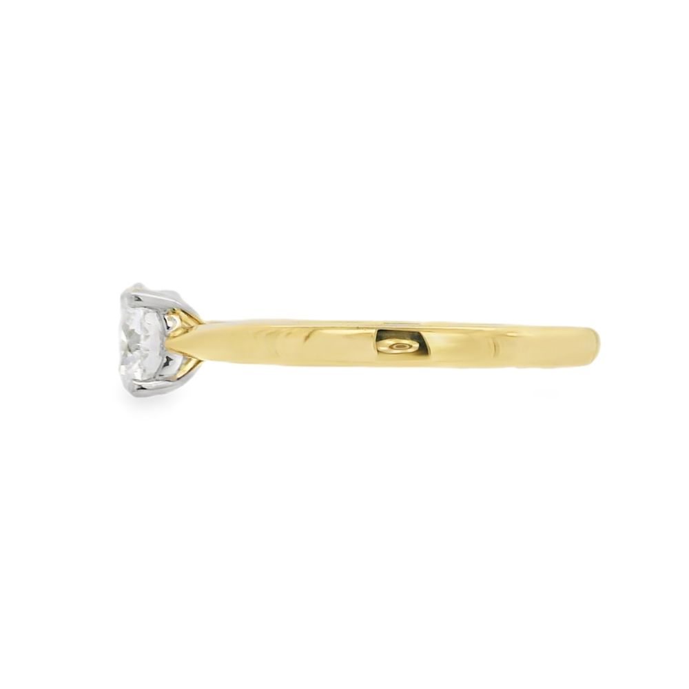 Hayes & Lake Round Single Stone 0.72ct Lab Grown Diamond, Platinum & 18ct Yellow Gold Ring