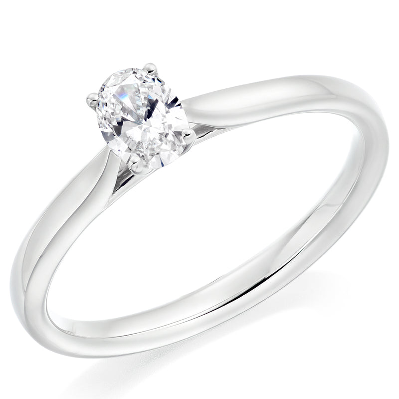 Platinum Oval Cut 0.34ct Diamond Ring