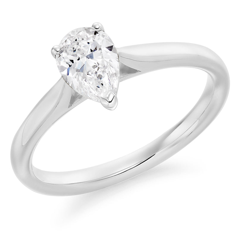 Platinum Pear Cut 0.70ct Diamond Ring