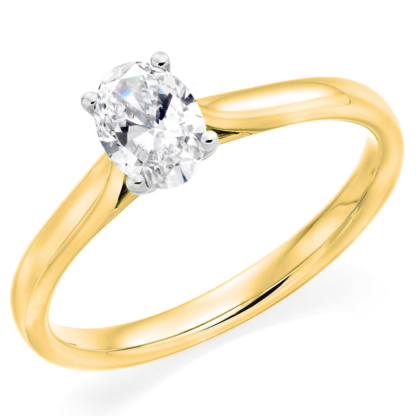 Yellow Gold Oval Cut 0.50ct Diamond Ring