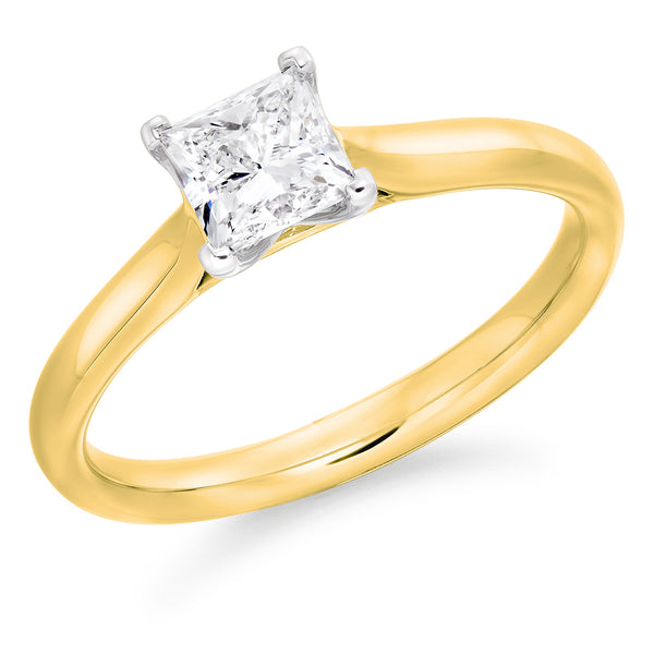 Yellow Gold Princess Cut 0.70ct Diamond Ring