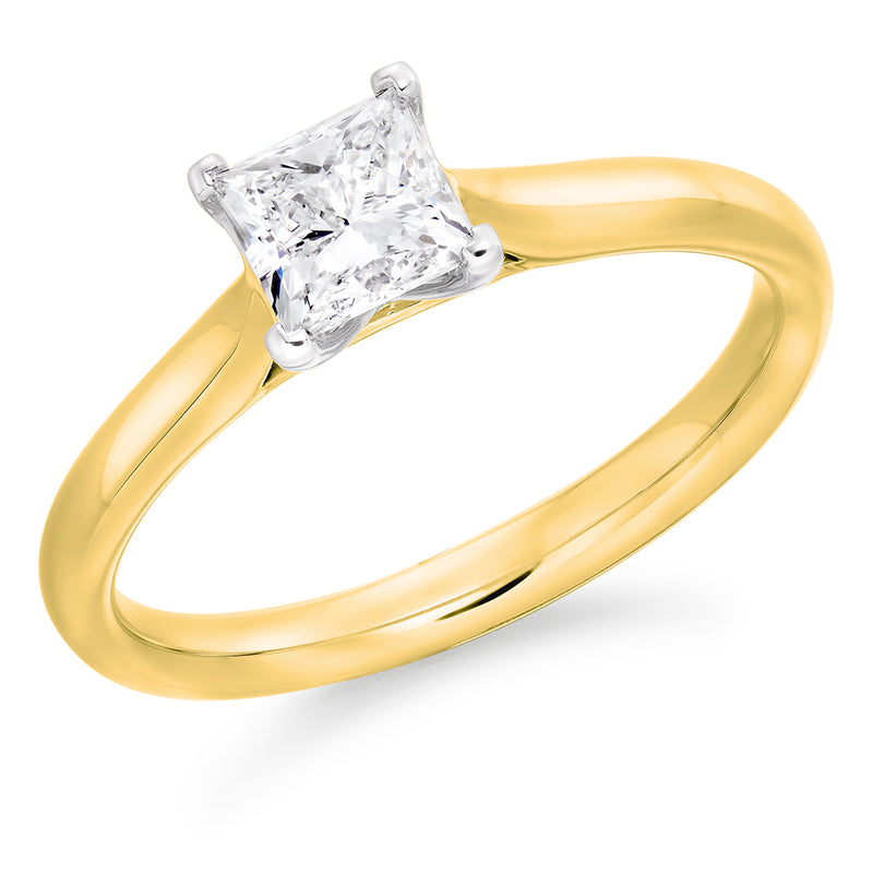 Yellow Gold Princess Cut 0.70ct Diamond Ring