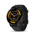 Garmin Venu® 3 Black Leather + Black Silicon Band, 45mm, Slate stainless steel bezel, Smartwatch