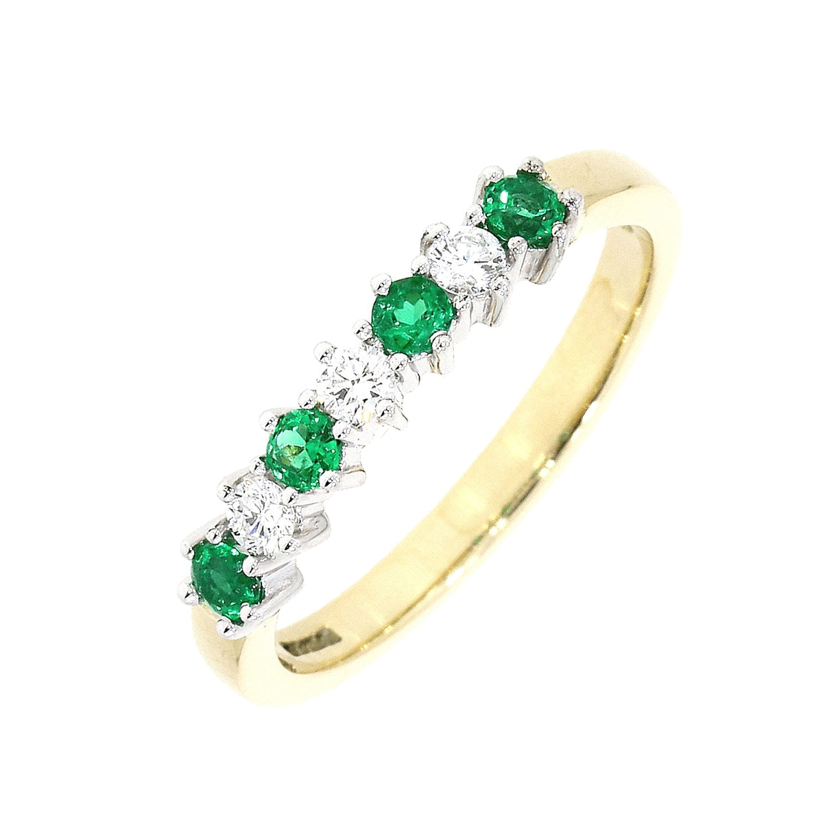 Emerald & Diamond 18ct Yellow Gold Ring