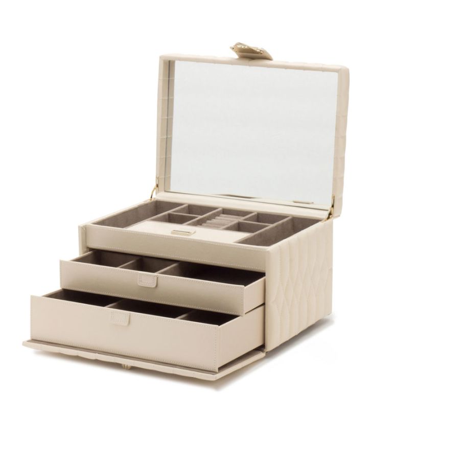 Wolf Caroline Medium Jewellery Case - Ivory