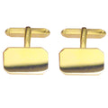 9ct Yellow Gold 18x12mm plain cut corner swivel Cufflinks
