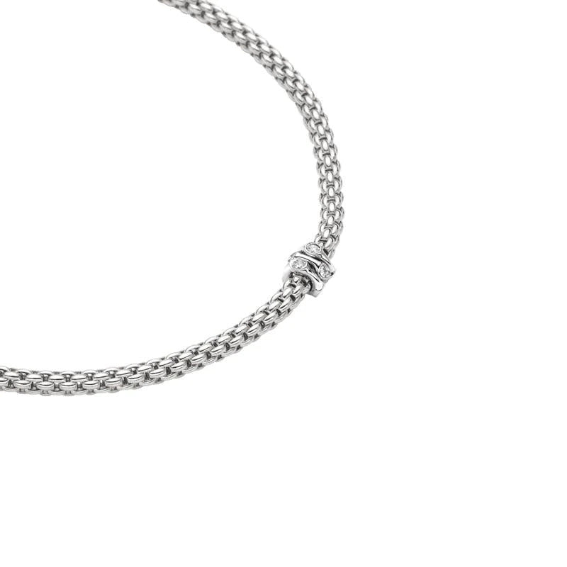 Fope Prima 18ct White Gold 0.12ct Diamond Necklace