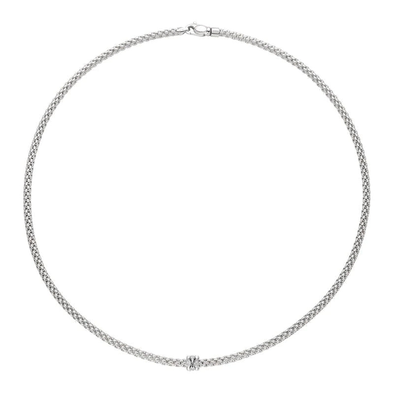 Fope Prima 18ct White Gold 0.12ct Diamond Necklace