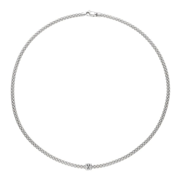 Fope Prima 18ct White Gold 0.12ct Diamond Necklace
