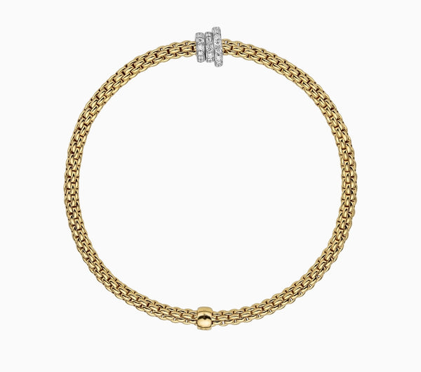 Fope Prima 18ct Yellow Gold 0.31ct Diamond Bracelet