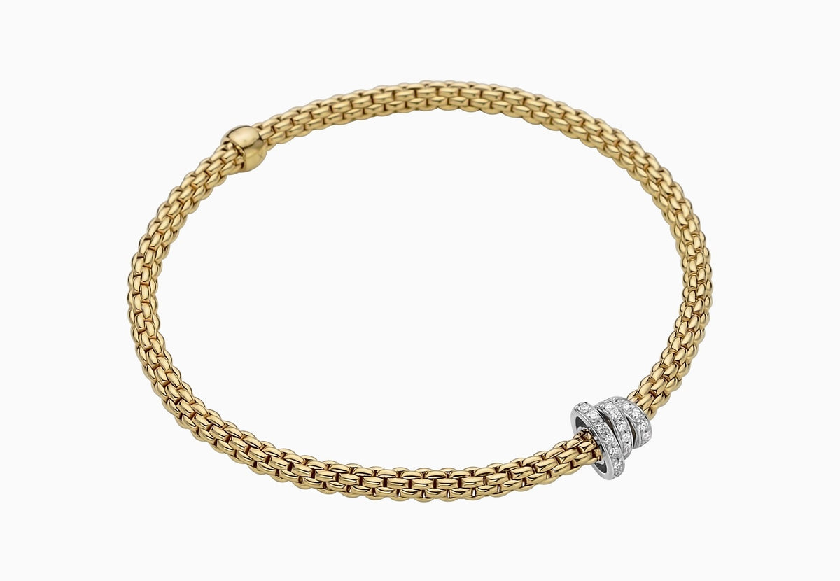 Fope Prima 18ct Yellow Gold 0.31ct Diamond Bracelet