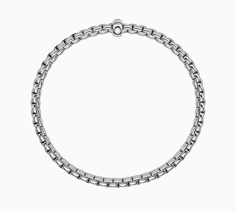 Fope EKA Flex'it 18ct White Gold Bracelet with a Single Diamond